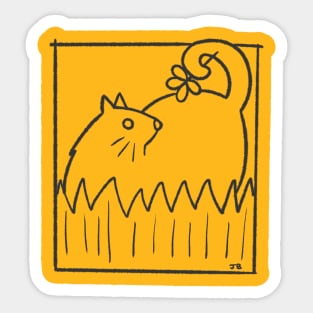 Badly Drawn Lucky cat Sticker